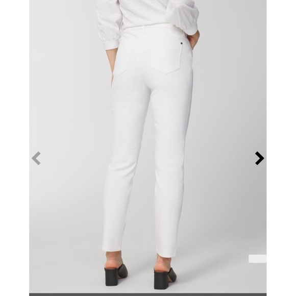 CHICO’S SO SLIMMING GIRLFRIEND SLIM LEG CROP WHITE STRETCHY JEANS WITH POCKETS - Picture 5 of 16